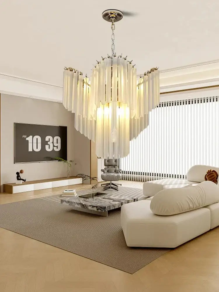 DecorBites™ Crystal Glass Chandelier Elegant Luxury Vintage Hanglamp French Lamparas