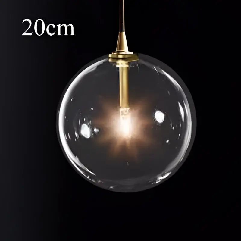Modern brass glass ball pendant light kitchen hanging lamp