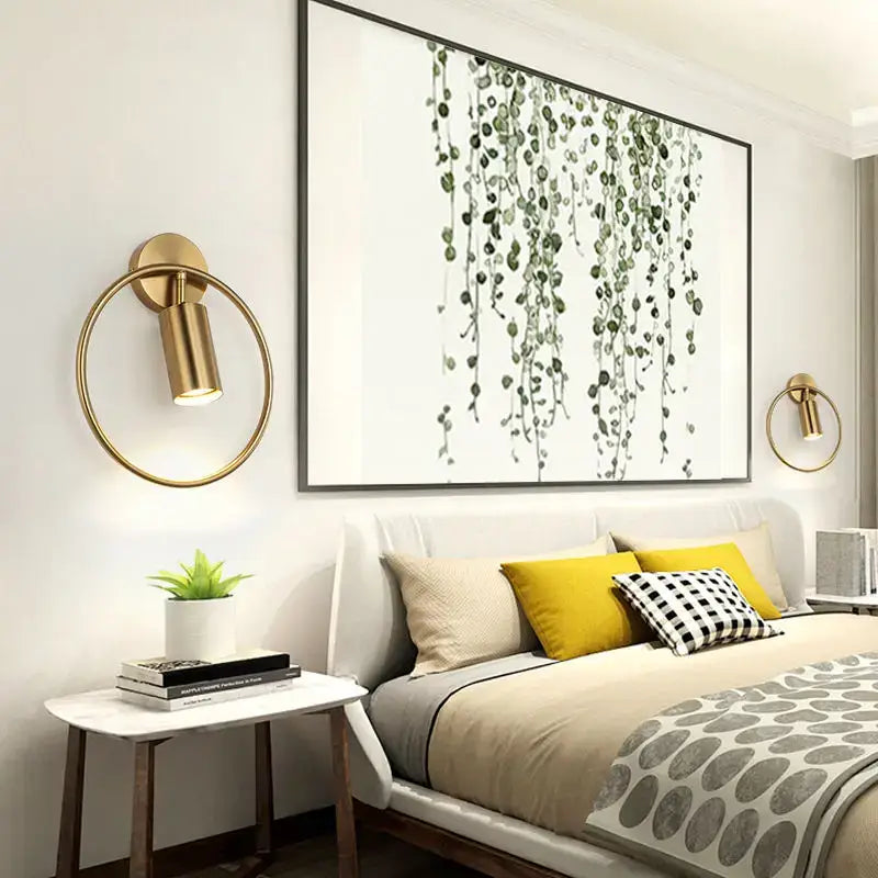 Modern brass gold adjustable led wall sconce for corridor