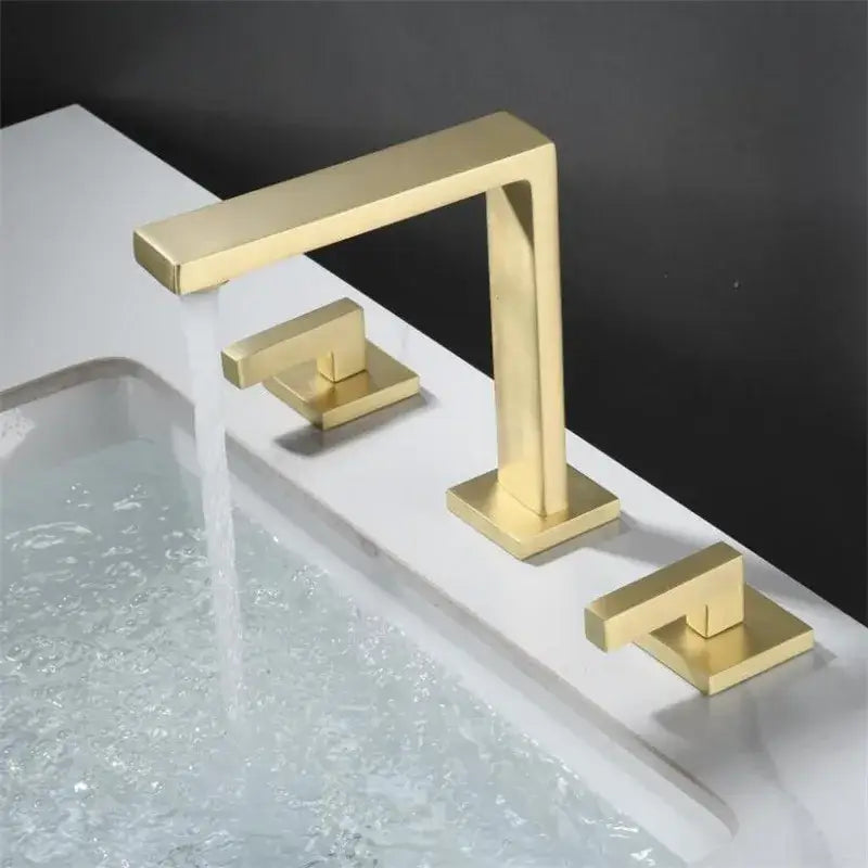 Modern brushed gold waterfall basin faucet bathroom sink fixture