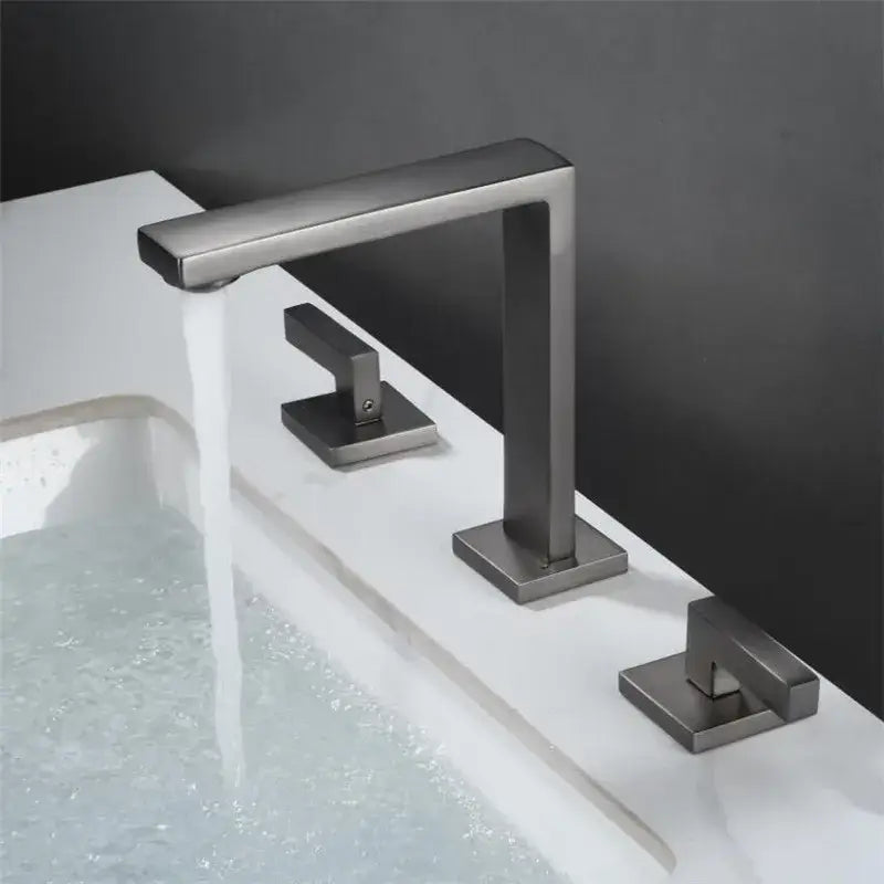 Modern brushed gold waterfall basin faucet bathroom sink fixture