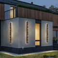 Modern butterfly pattern led outdoor wall sconce black yard light