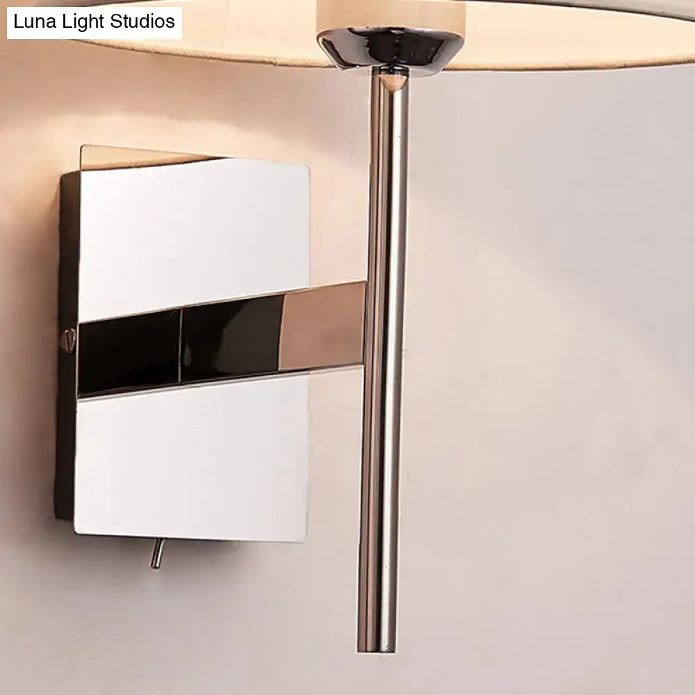 DecorBites™ White Fabric LED Cone Wall Sconce - Contemporary Bedroom Lighting