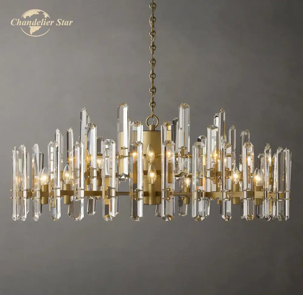Modern chrome black metal crystal chandelier bedroom pendant light