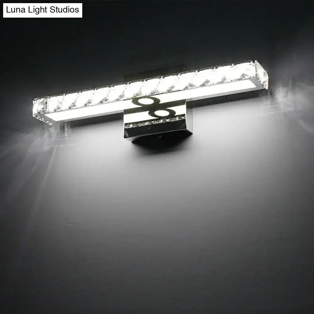 Modern chrome clear crystal led wall light bathroom sconce