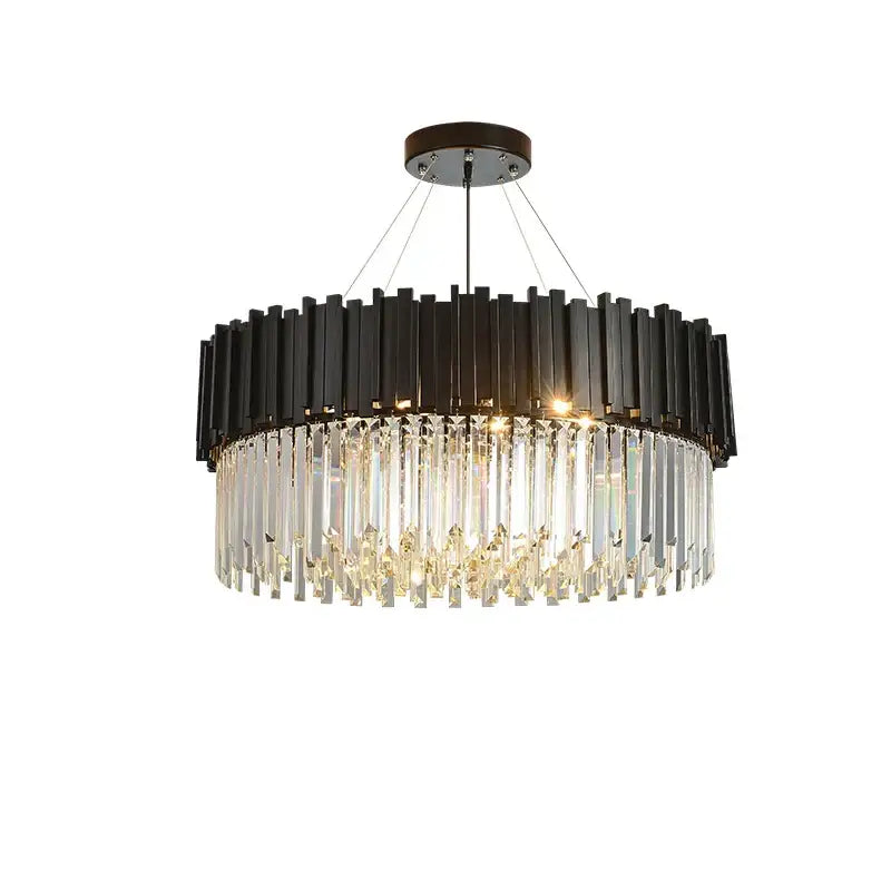 Modern chrome crystal oval led chandelier dining room light
