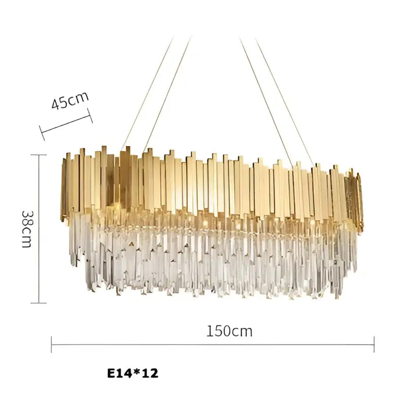 Modern chrome crystal oval led chandelier dining room light