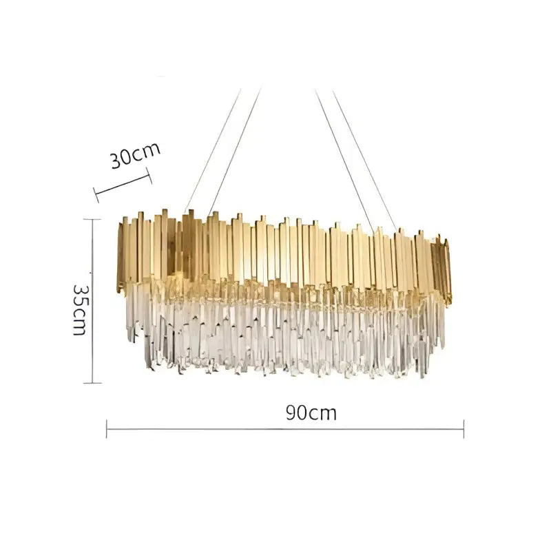 Modern chrome crystal oval led chandelier dining room light