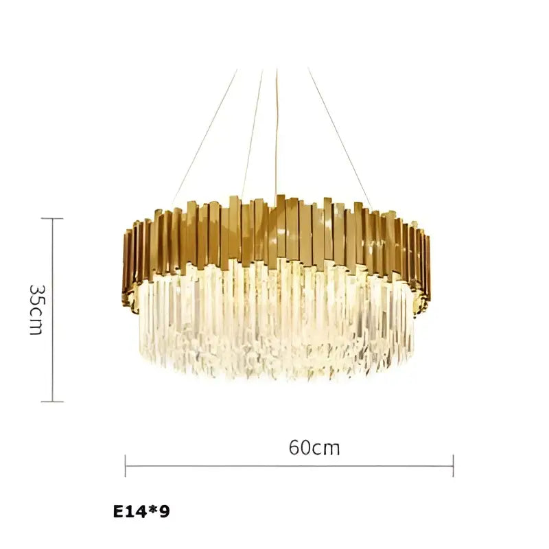 Modern chrome crystal oval led chandelier dining room light