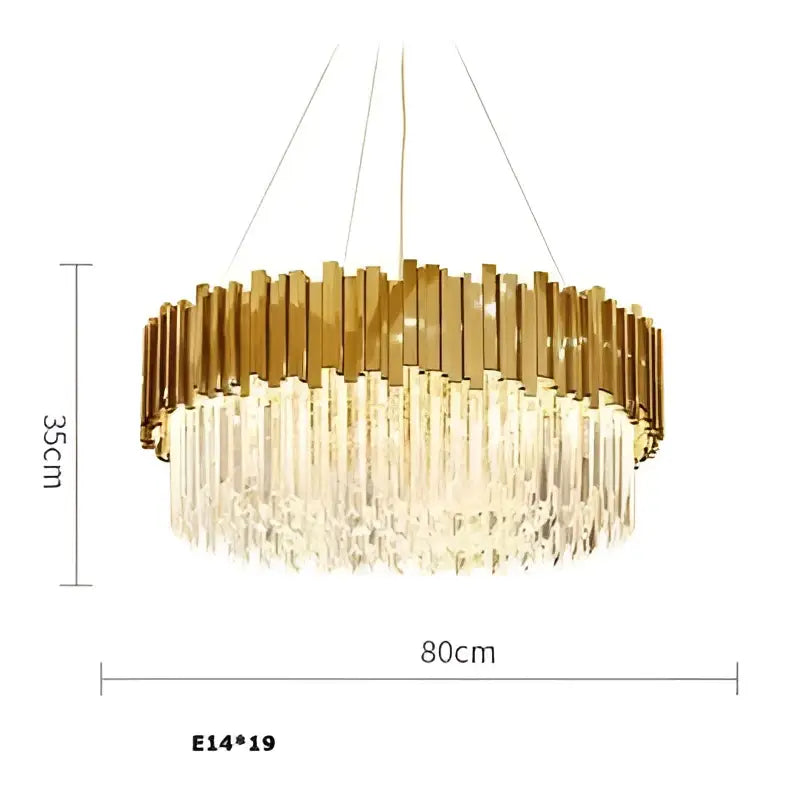 Modern chrome crystal oval led chandelier dining room light
