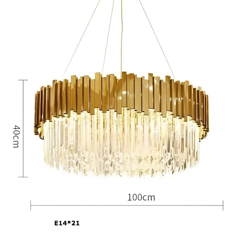 Modern chrome crystal oval led chandelier dining room light