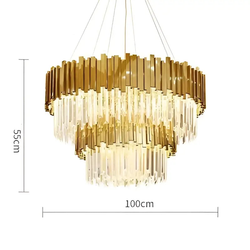 Modern chrome crystal oval led chandelier dining room light