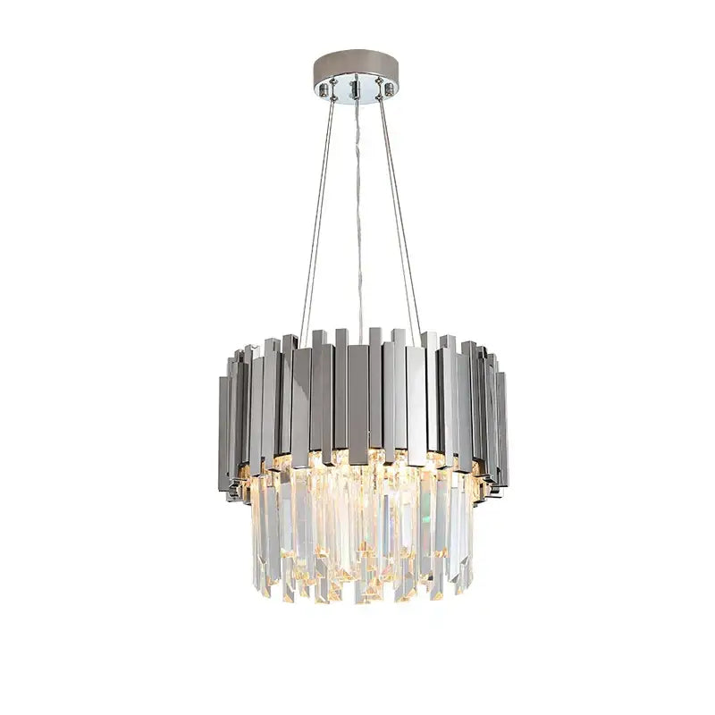 Modern chrome crystal oval led chandelier dining room light