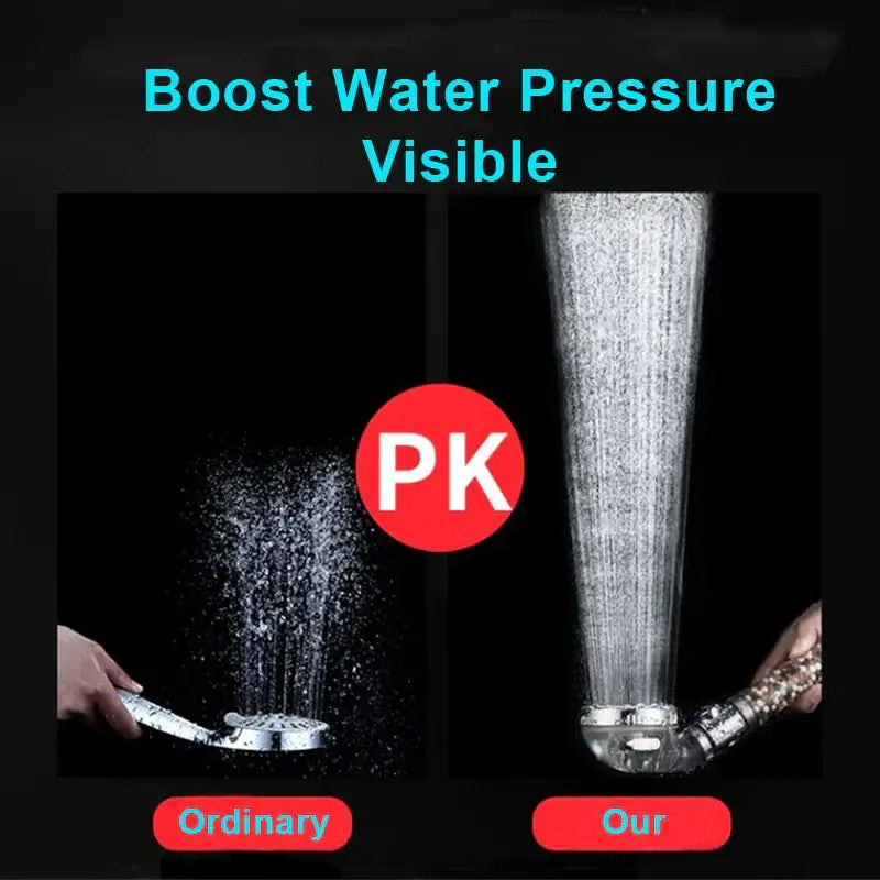 DecorBites™ 3-Function High Pressure Anion Filter Shower Head with Stop Button