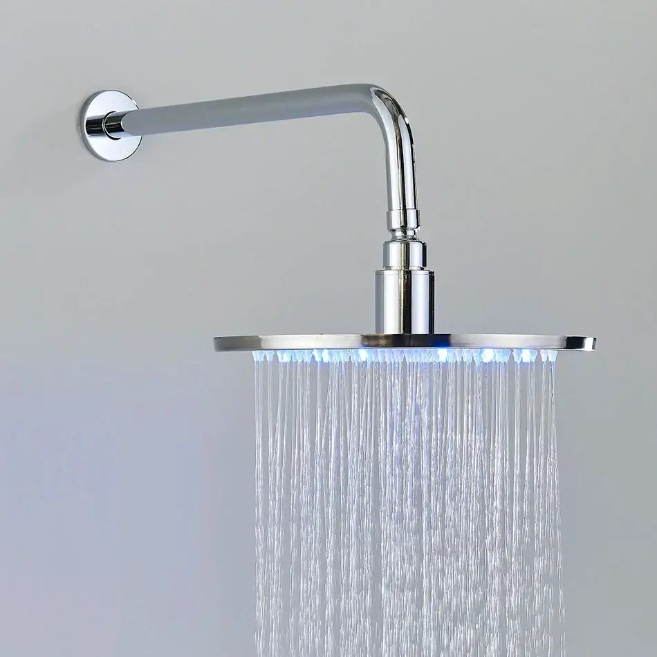 DecorBites™ Brass Shower Set with 2-Way Mixer and Handheld Spray - 8-16" Rain Shower Head