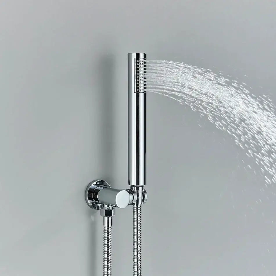 DecorBites™ Brass Shower Set with 2-Way Mixer and Handheld Spray - 8-16" Rain Shower Head