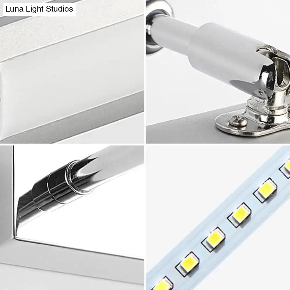 Modern chrome led wall light with adjustable joint – bathroom sconce
