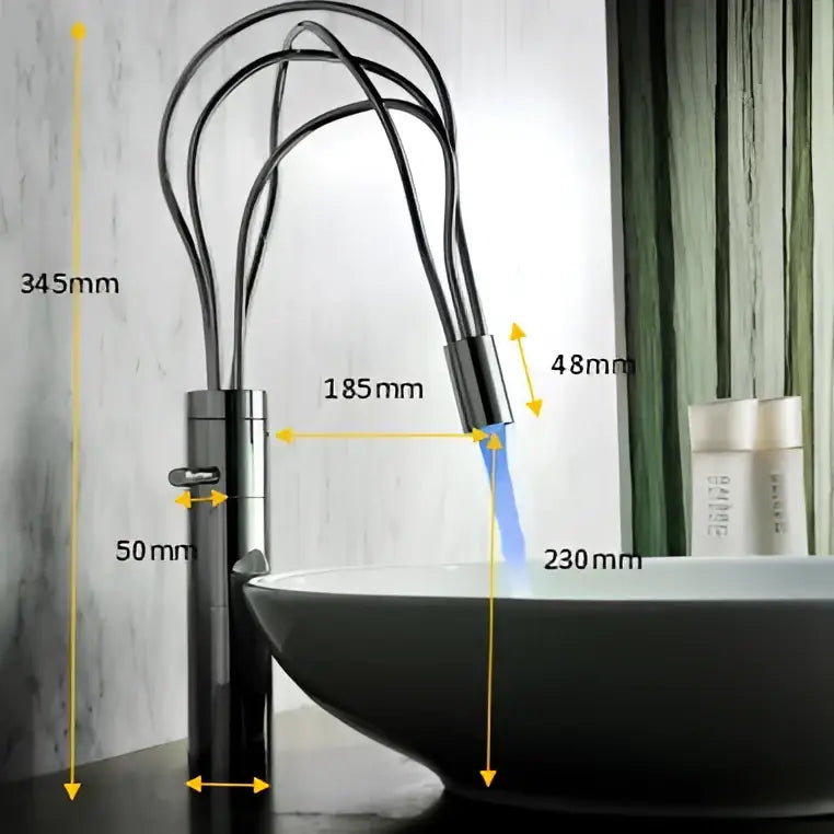 DecorBites™ LED Waterfall Bathroom Faucet Chrome Basin Mixer Tap Single Handle