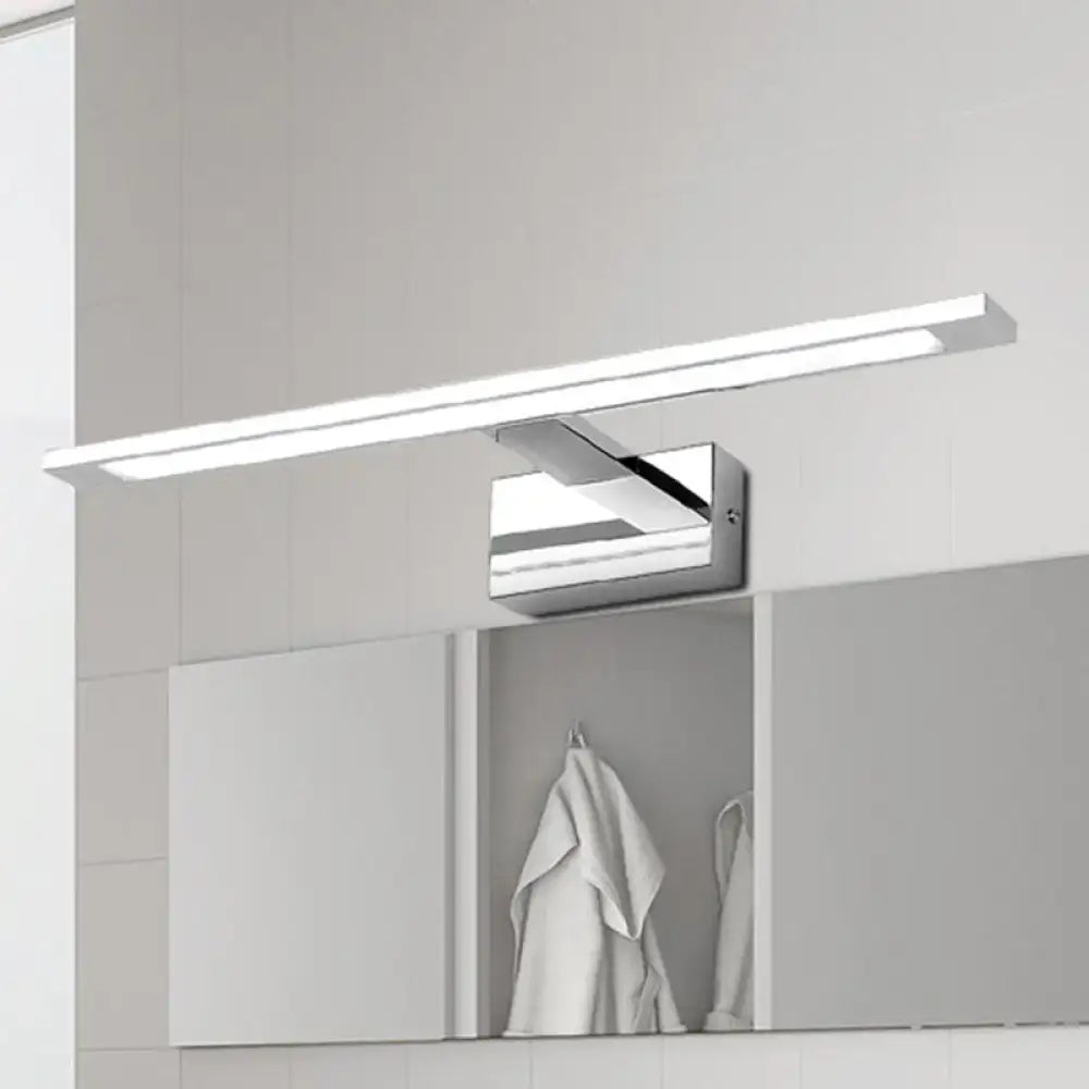 Modern chrome rectangle led bathroom vanity light