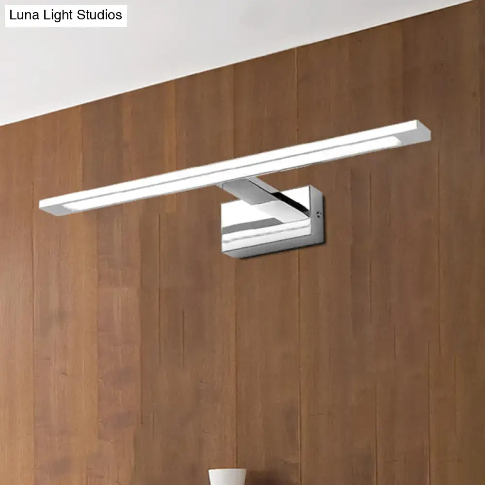 Modern chrome rectangle led bathroom vanity light