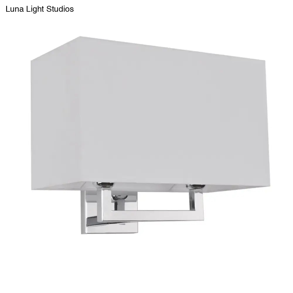 DecorBites™ Modern Chrome 2-Light Rectangular Fabric Wall Lamp