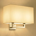 DecorBites™ Modern Chrome 2-Light Rectangular Fabric Wall Lamp