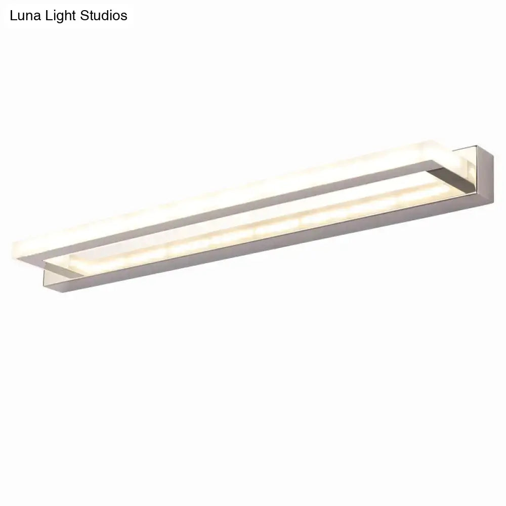 Modern chrome rectangular led sconce bathroom wall light