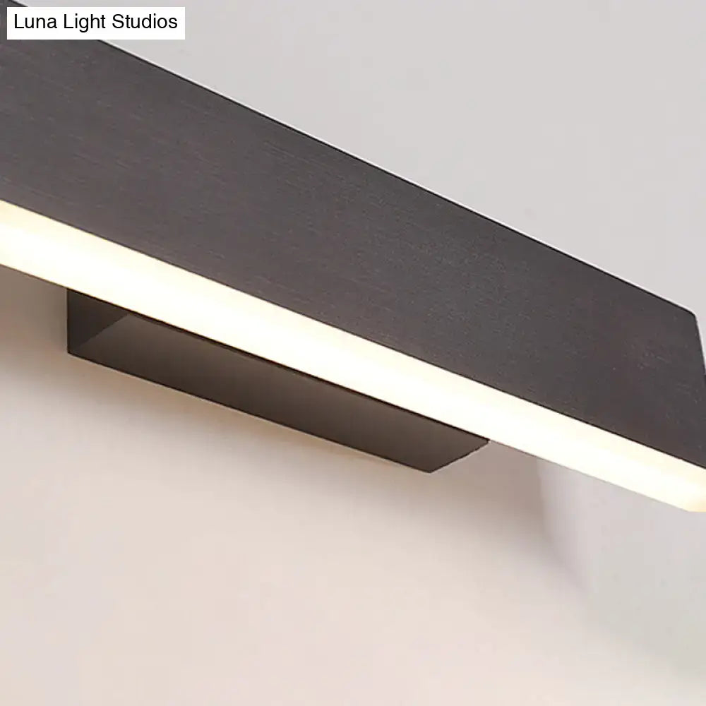 Modern coffee & white rectangular sconce – bedroom led wall lamp