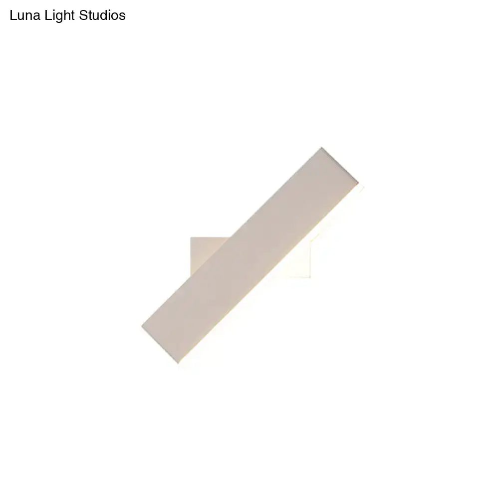 Modern coffee & white rectangular sconce – bedroom led wall lamp