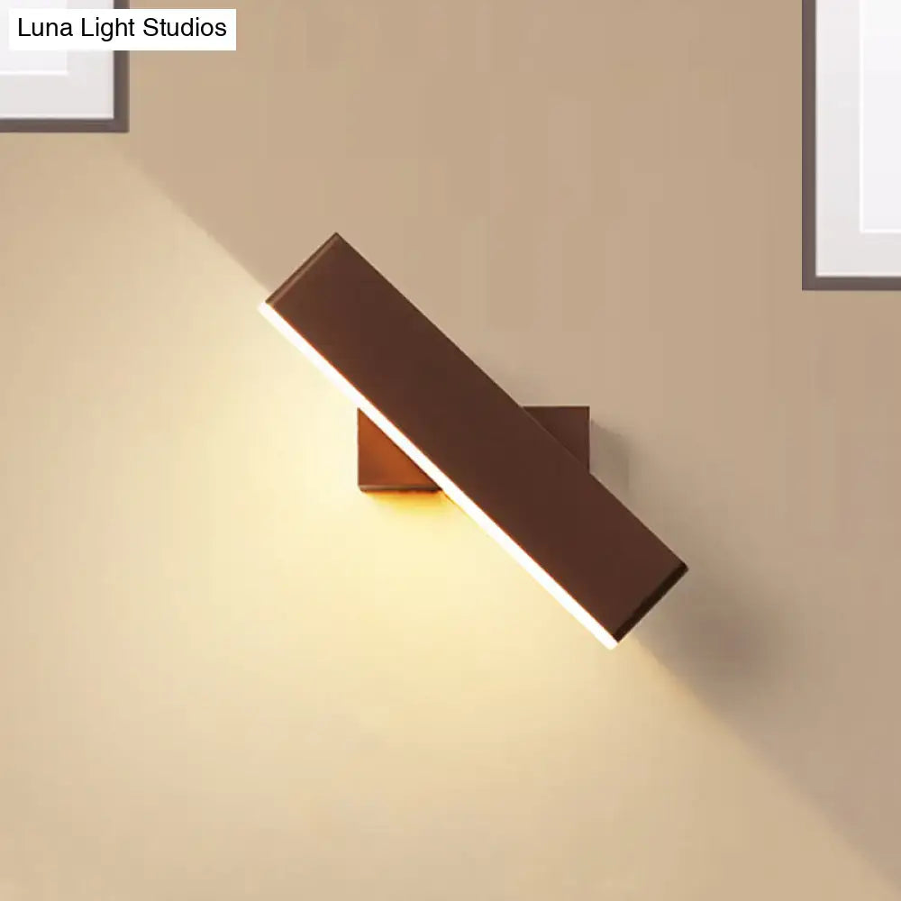 Modern coffee & white rectangular sconce – bedroom led wall lamp