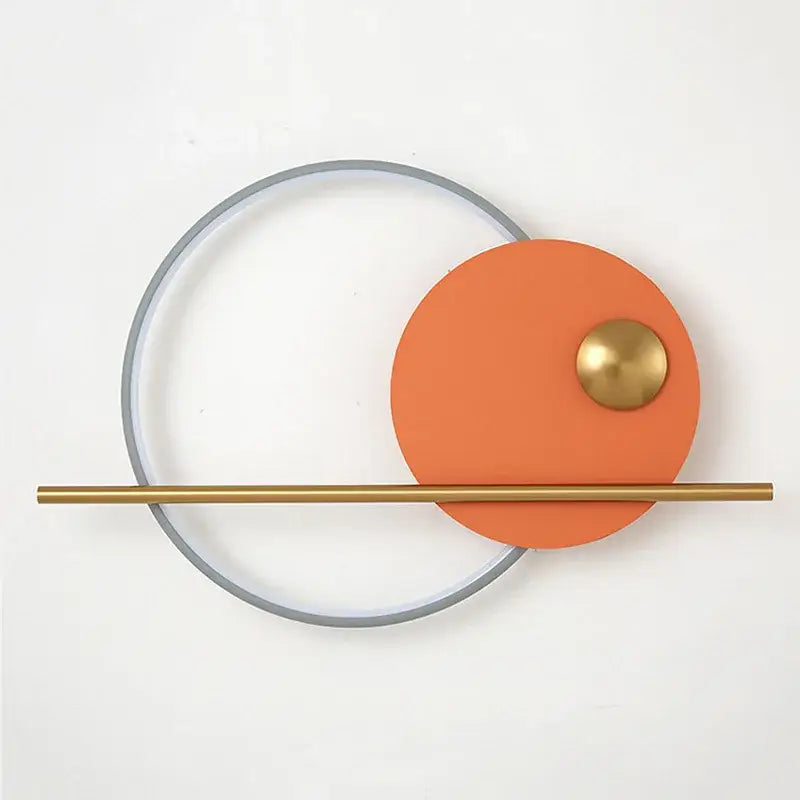 Modern cream & orange circular led wall lamps bedroom lighting
