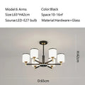 Modern dark bronze decorbites glass chandelier living room light