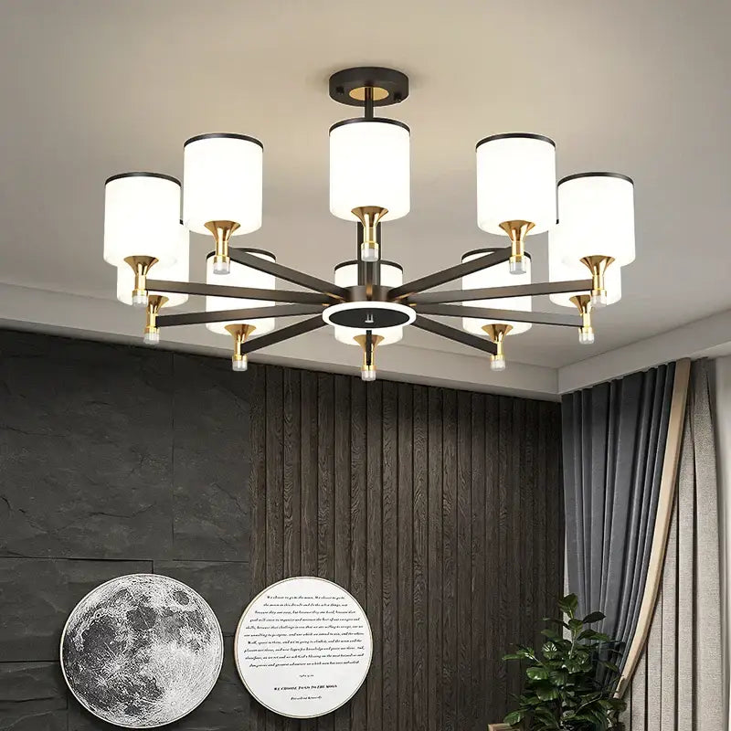Modern dark bronze decorbites glass chandelier living room light