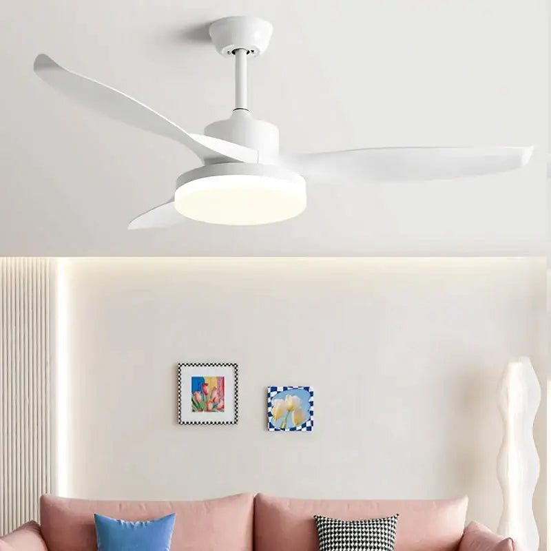 Modern dark wood ceiling fan with led light and remote control bedroom