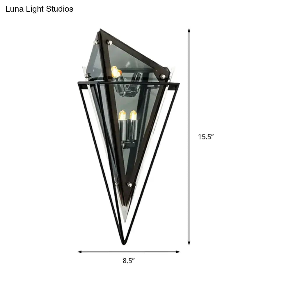 Modern geometric smoke gray led wall lamp living room sconce
