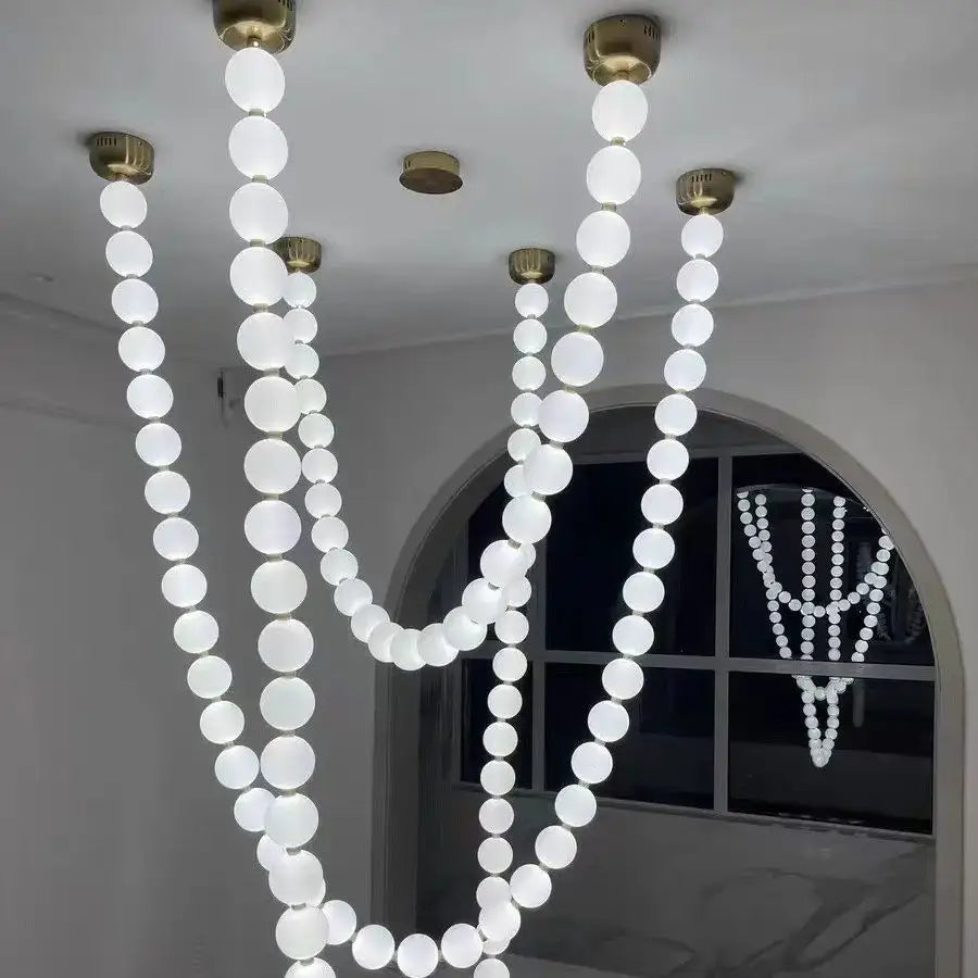 DecorBites™ Glass Gold Pendant Light for Living Room Luxury Bubble Necklace