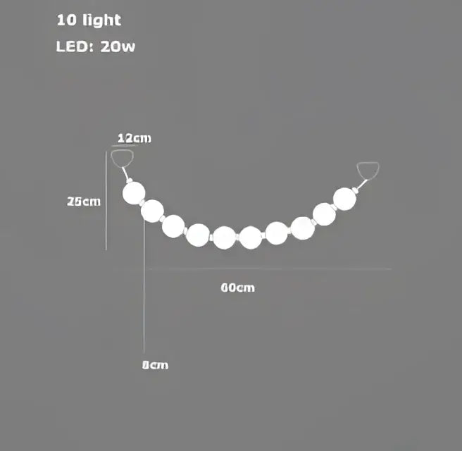 DecorBites™ Glass Gold Pendant Light for Living Room Luxury Bubble Necklace