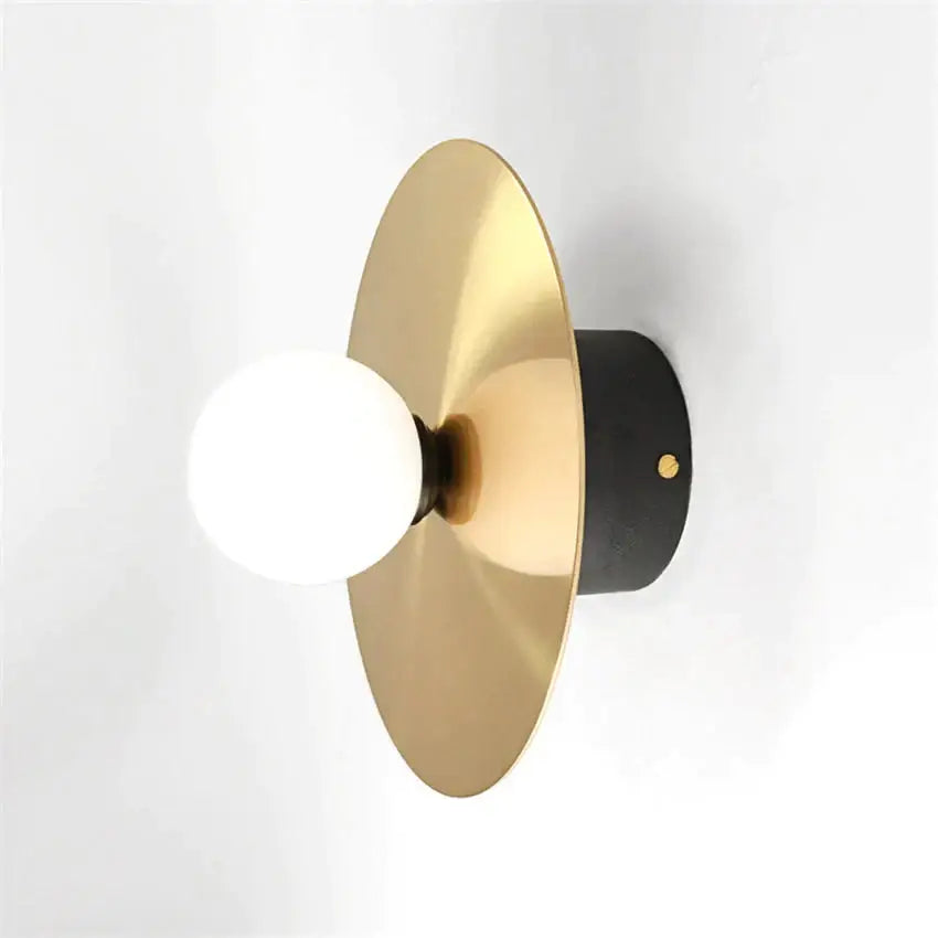 Modern gold and black riya wall light bedroom frosted glass sconce