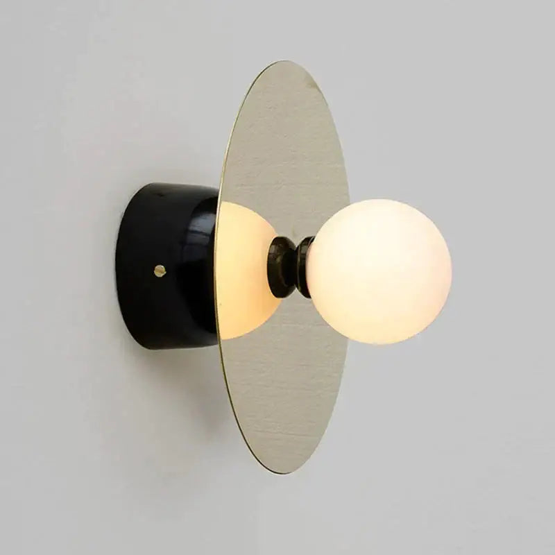 Modern gold and black riya wall light bedroom frosted glass sconce