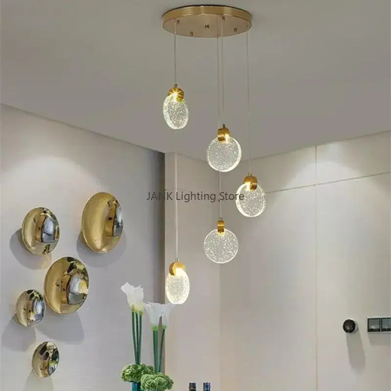 DecorBites™ Bubble Crystal Ceiling Pendant Light, LED Villa Staircase Hanging Lamps