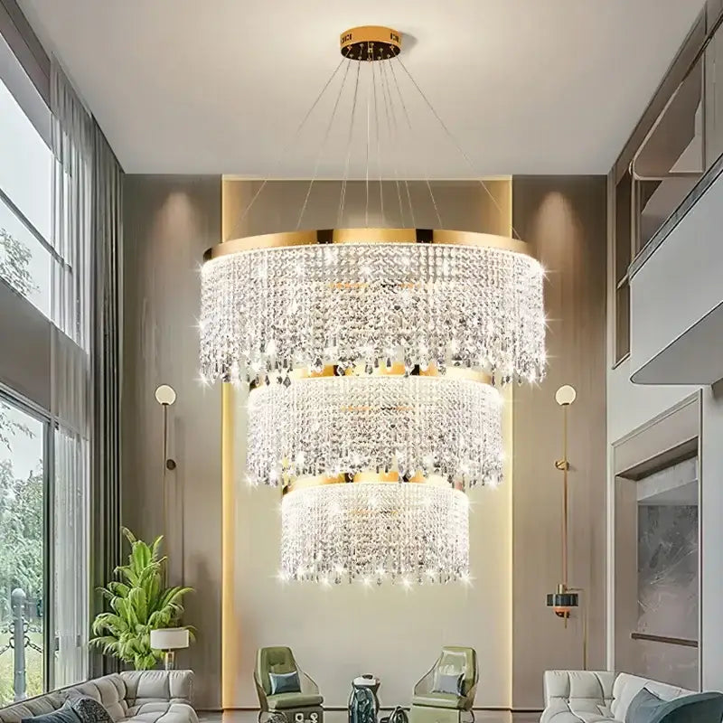 DecorBites™ Crystal Chandelier: Modern Nordic LED Pendant Lighting Fixture for Luxe Home Decor