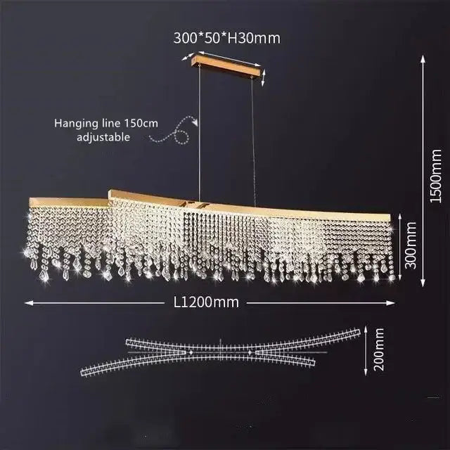 DecorBites™ Crystal Chandelier: Modern Nordic LED Pendant Lighting Fixture for Luxe Home Decor