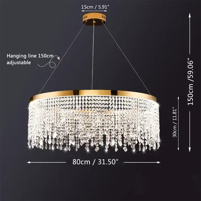 DecorBites™ Crystal Chandelier: Modern Nordic LED Pendant Lighting Fixture for Luxe Home Decor