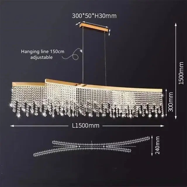 DecorBites™ Crystal Chandelier: Modern Nordic LED Pendant Lighting Fixture for Luxe Home Decor