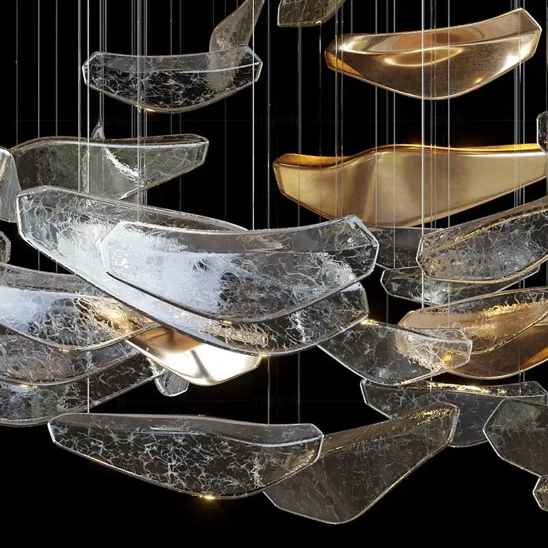 Modern gold crystal pendant chandelier for dining room decor
