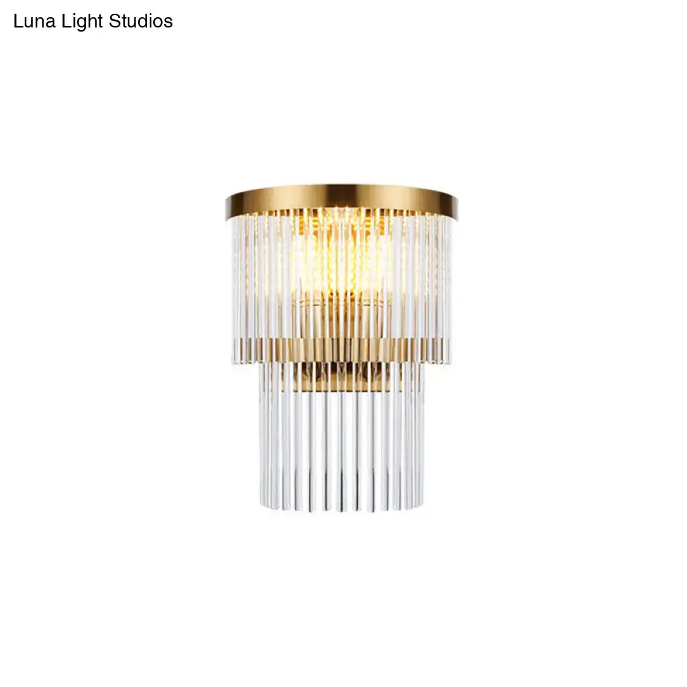Modern gold crystal rod tiered wall lamp dining room lighting