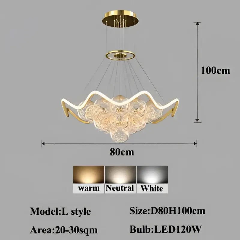 DecorBites™ Bubble Chandeliers: Modern Dimmable LED Pendant Lights for Home Decor