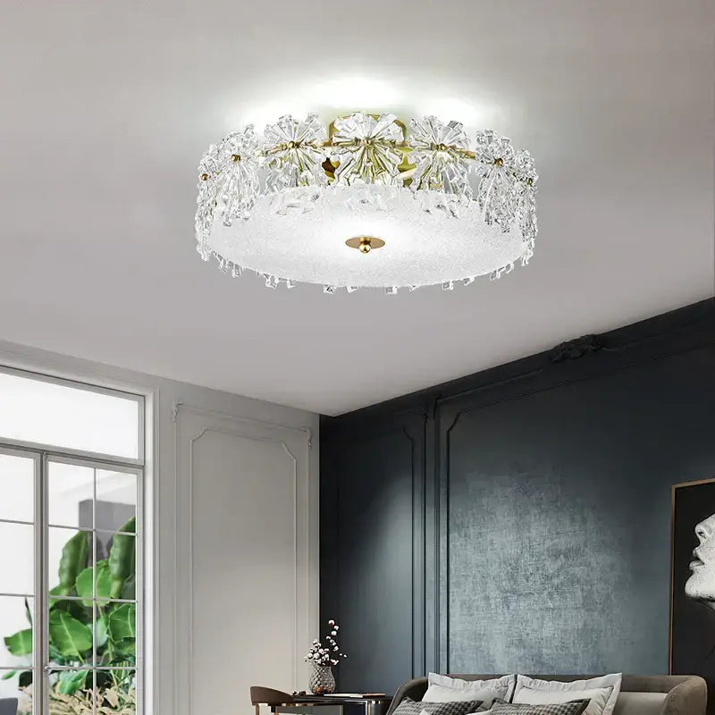 Modern gold decorbites crystal glass maple leaf living room chandelier