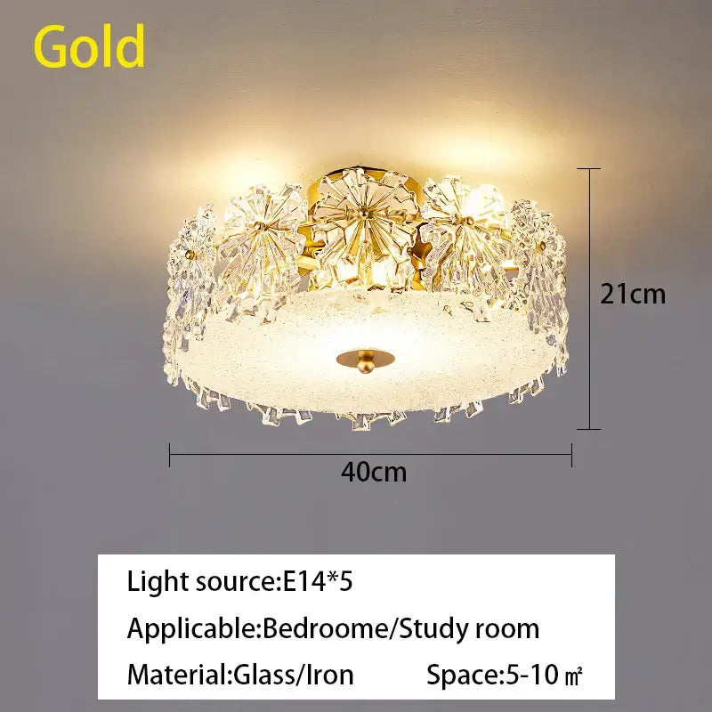 Modern gold decorbites crystal glass maple leaf living room chandelier