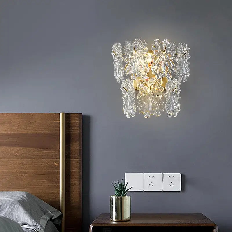 Modern gold decorbites crystal glass maple leaf living room chandelier